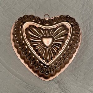 Vintage Copper Heart Shaped Mold for Desserts or Wall Hanging Decor